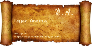 Meyer Anetta névjegykártya